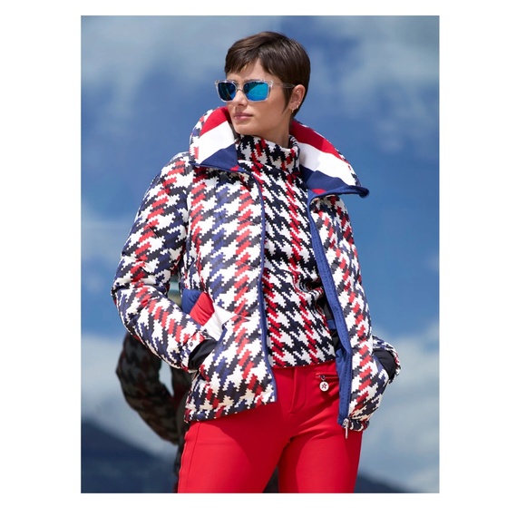 Perfect Moment Houndstooth Ski Duvet Down Puffer Jacket NWT - Picture 1 of 8